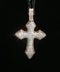 14K White & Rose Gold Natural Diamond Cross Pendant