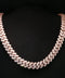 10K Rose Gold Diamond Monaco Cuban Chain