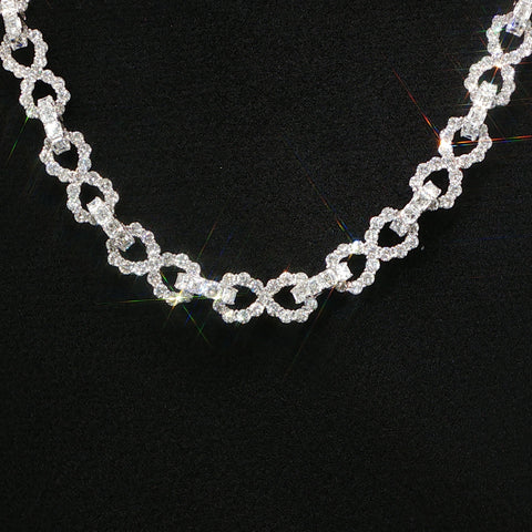 10K White Gold Diamond Infinity Link Chain