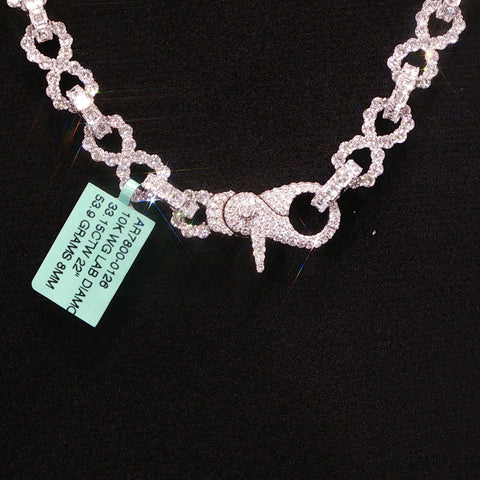 10K White Gold Diamond Infinity Link Chain