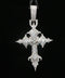 10K White Gold Diamond Gothic Cross Pendant