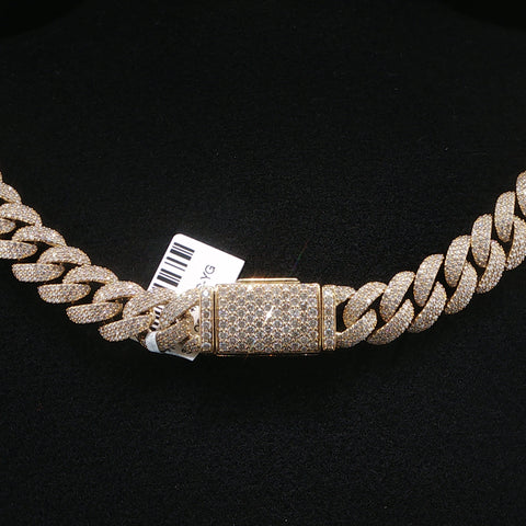 10K Yellow Gold Diamond Cuban Chain