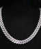 10K White Gold Diamond Monaco Cuban Chain