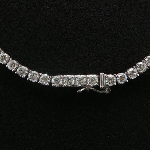 10K White Gold 15 PTR Diamond Tennis Chain