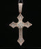 10K Rose Gold Heart Diamond Ornate Cross Pendant