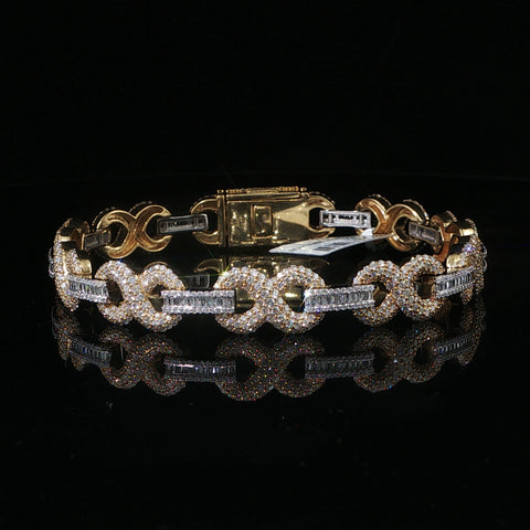 Yellow & White Gold Diamond Infinity Link Bracelet