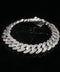10K White Gold Diamond Cuban Bracelet
