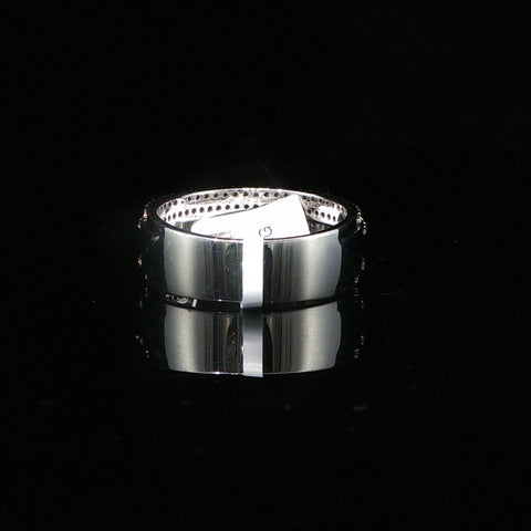 10K White Gold Diamond Five Row Ring Size 10