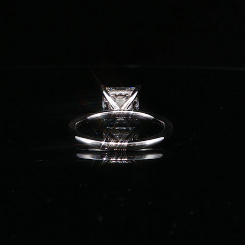 14K White Gold Princess Cut Lab Diamond Engagement Ring | Size 6.5