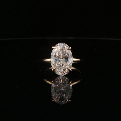 14K Yellow Gold Oval Cut Diamond Engagement Ring