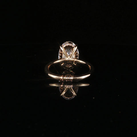 14K Yellow Gold Oval Cut Diamond Engagement Ring