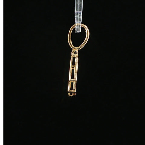 10K Yellow Gold Natural Diamond Hamsa Hand Pendant