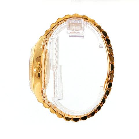 18K Yellow Gold Rolex Day-Date | Factory Baguette Diamond Dial