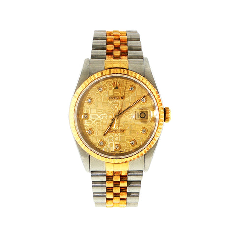 Pre-Owned Rolex Datejust | Two-Tone Jubilee | Factory Diamond Computer Dial | Ref. 16233G