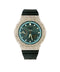 Custom iced out Casio G-Shock GBM-2100 watch with diamond bezel and ice blue analog-digital dial