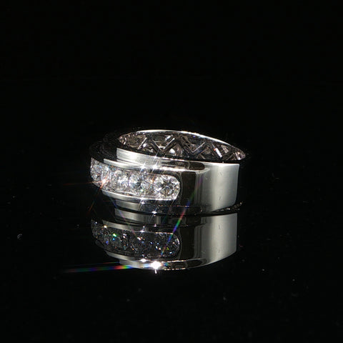 10K White Gold Chanel-Set Lab Diamond Ring | 1.99 CTW | Size 10