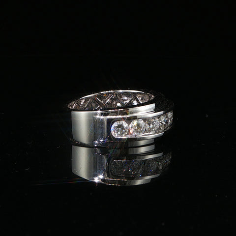 10K White Gold Chanel-Set Lab Diamond Ring | 1.99 CTW | Size 10