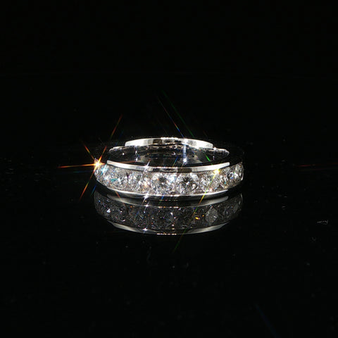 14K White Gold Channel-Set Lab Diamond Ring | 2.01 CTW | Size 10 | 25 PTR