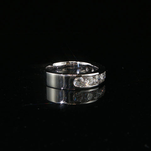 14K White Gold Channel-Set Lab Diamond Ring | 2.01 CTW | Size 10 | 25 PTR