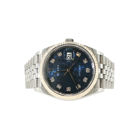 2020 Rolex Datejust 36mm | Blue Computerized Dial | Diamond Hour Markers | Ref. 126234