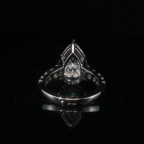 14K White Gold Pear Engagement Ring | 8 CTW