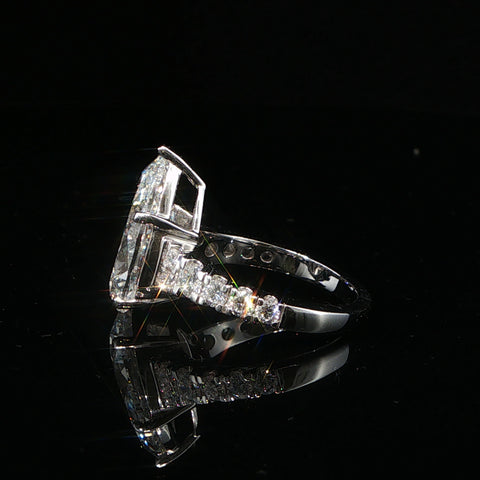 14K White Gold Pear Engagement Ring | 8 CTW