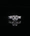 14K White Gold Floral Natural Diamond Ring | Size 7