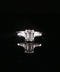 14K White Gold Emerald Cut Trilogy Ring | Size 7