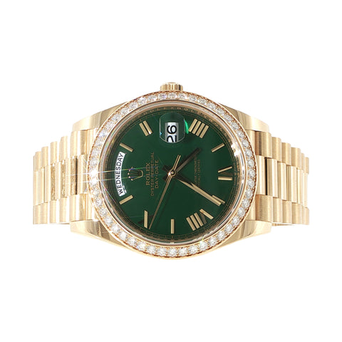 2023 Rolex Day-Date | Yellow Gold | Factory Diamond Bezel | Ref. 228348RBR