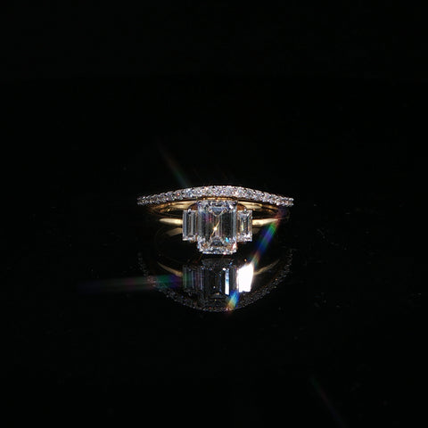 10K Yellow Gold Ring Stack | 1.3 CTW Natural Diamond | Size 6.5