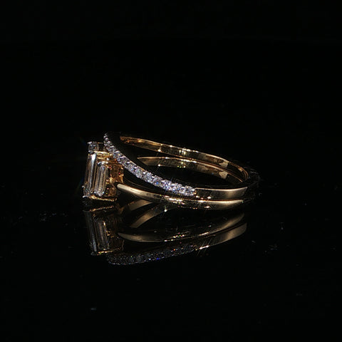 10K Yellow Gold Ring Stack | 1.3 CTW Natural Diamond | Size 6.5