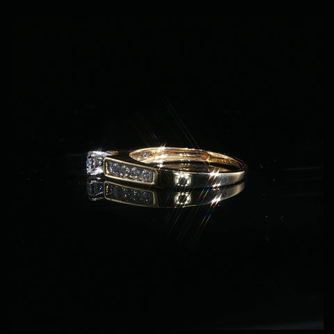 14K Yellow Gold Channel Set Engagement Ring | 0.38 CTW | Size 6.5