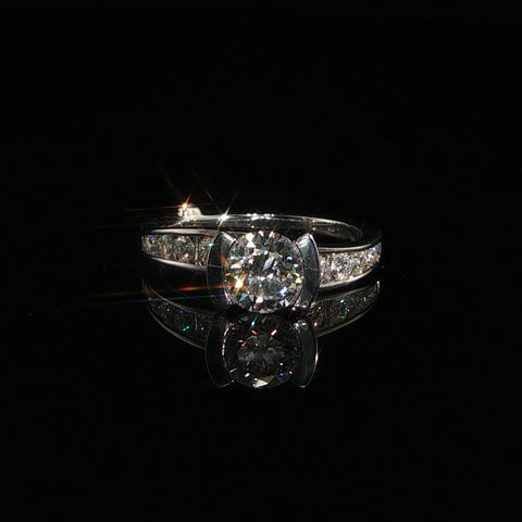 14K White Gold Engagement Ring | 1.57 CTW | Size 7.25