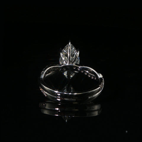 18K White Gold Marquise Diamond Engagement Ring | 2.86 CTW | Size 7.5