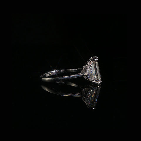 14K White Gold Diamond Trilogy Engagement Ring | 4.89 CTW | Size 7.25