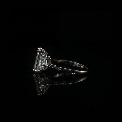 14K White Gold Diamond Trilogy Engagement Ring | 4.89 CTW | Size 7.25