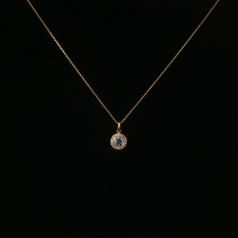 18K Yellow Gold Round Diamond Pendant | 0.7 CTW | 16-18 Inch