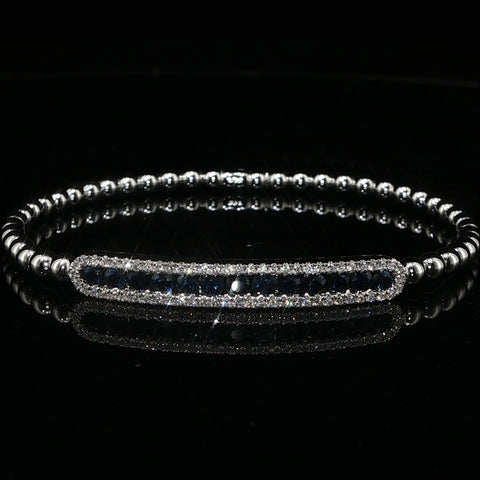Hulchi Belluni Sapphire and Diamond Stretch Bracelet