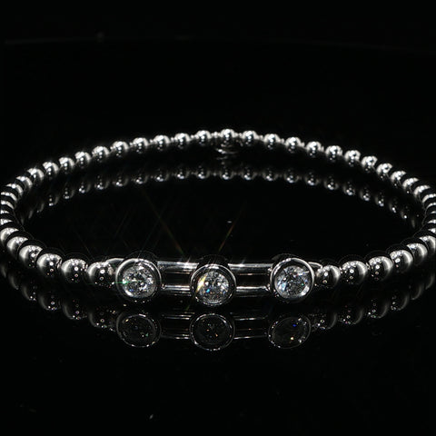 Hulchi Belluni Diamond Solitaire Stretch Bracelet
