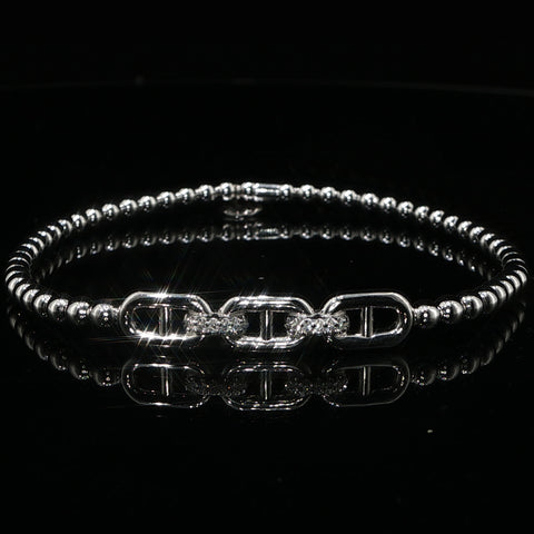 Hulchi Belluni Diamond Anchor Link Stretch Bracelet