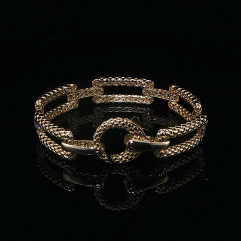 14K Yellow Gold Open Link Bracelet | 0.72 CTW | 7 Inch