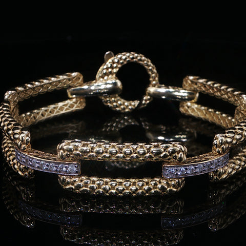 14K Yellow Gold Open Link Bracelet | 0.72 CTW | 7 Inch
