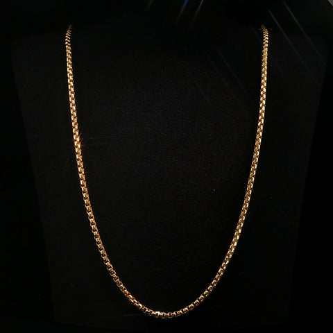 14K Yellow Gold Venetian Box Link Chain | 28 Inch | 19.5 Grams