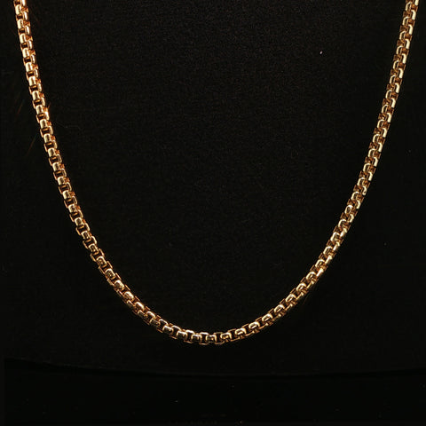 14K Yellow Gold Venetian Box Link Chain | 28 Inch | 19.5 Grams