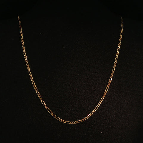10K Yellow Gold Figaro Chain |16 Inch | 2.56 Grams