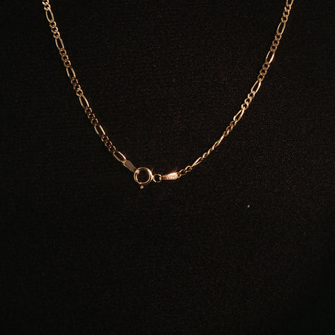 10K Yellow Gold Figaro Chain |16 Inch | 2.56 Grams