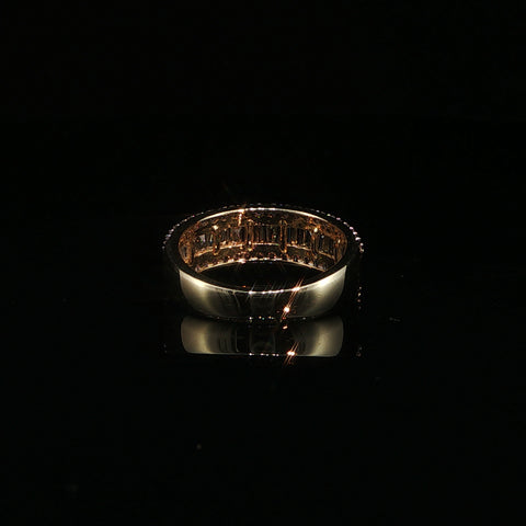 14K Yellow Gold Natural Diamond Three-Row Ring | 1.0 CTW