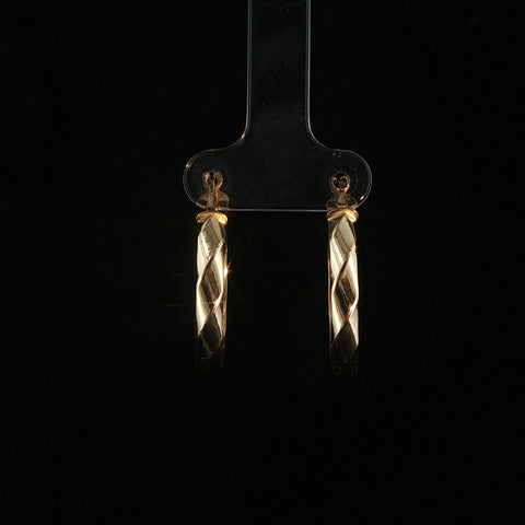 14K Yellow Gold Mini Twisted Hoop Earrings | 1.9 Grams