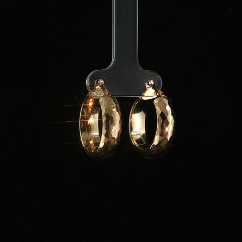 14K Yellow Gold Honeycomb Hoop Earrings | 3 Grams