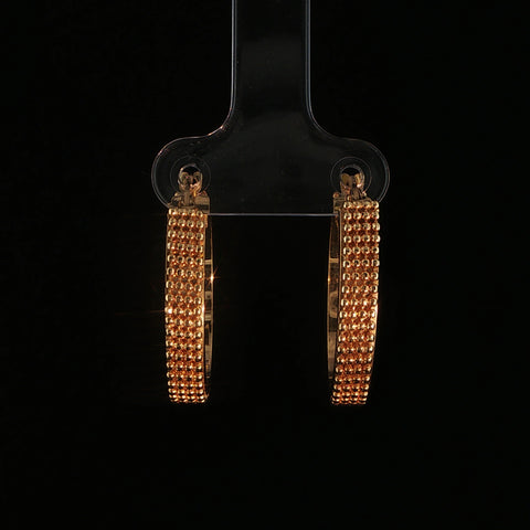 14K Yellow Gold Textured Hoop Earrings | 3.3 Grams